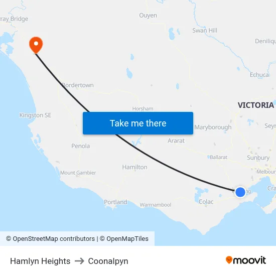 Hamlyn Heights to Coonalpyn map