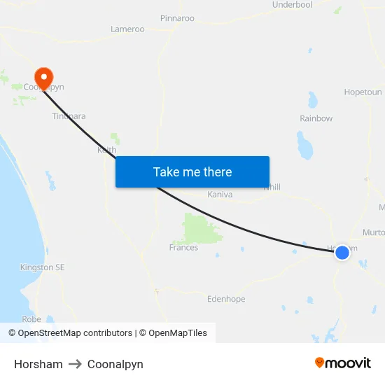 Horsham to Coonalpyn map
