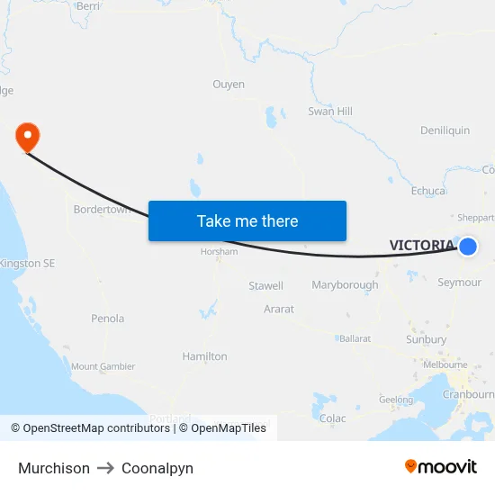 Murchison to Coonalpyn map