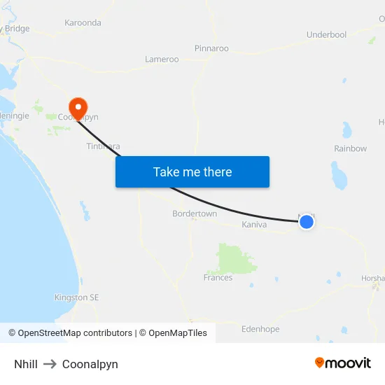 Nhill to Coonalpyn map