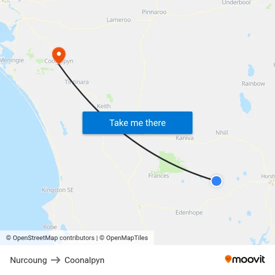 Nurcoung to Coonalpyn map