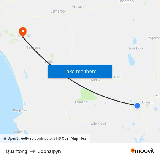 Quantong to Coonalpyn map