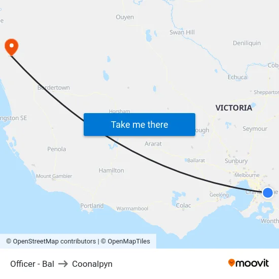 Officer - Bal to Coonalpyn map