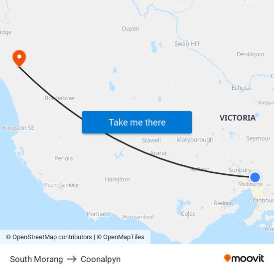 South Morang to Coonalpyn map