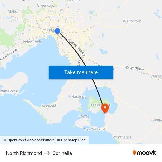 North Richmond to Corinella map