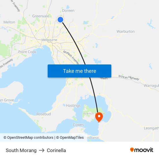 South Morang to Corinella map