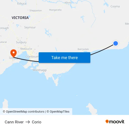 Cann River to Corio map