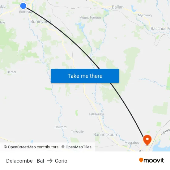 Delacombe - Bal to Corio map