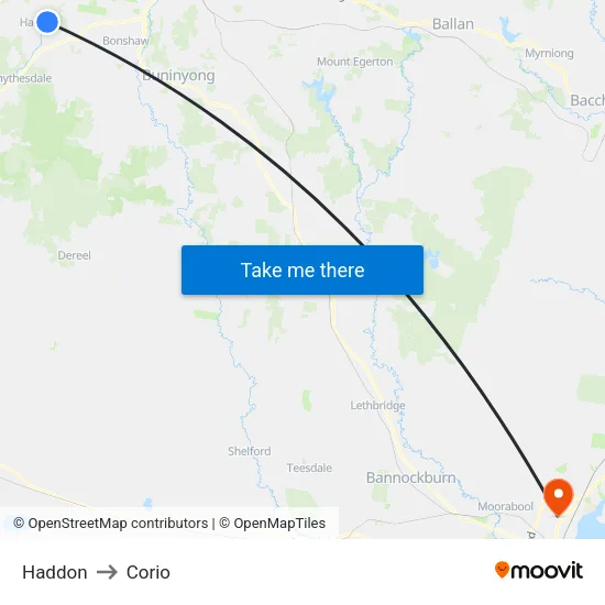 Haddon to Corio map