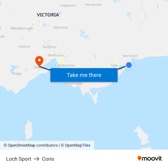 Loch Sport to Corio map