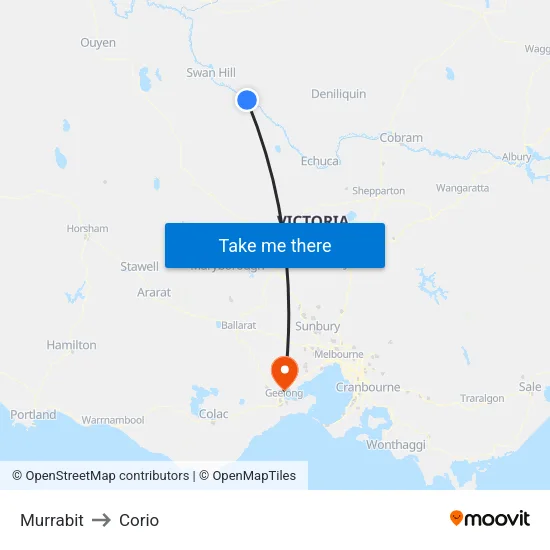 Murrabit to Corio map