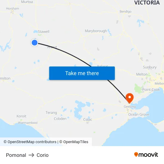 Pomonal to Corio map