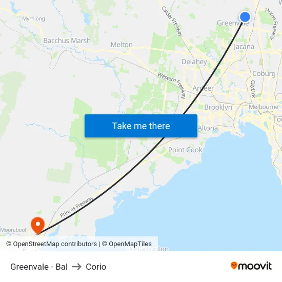 Greenvale - Bal to Corio map