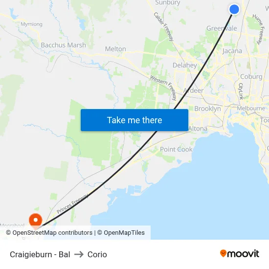 Craigieburn - Bal to Corio map
