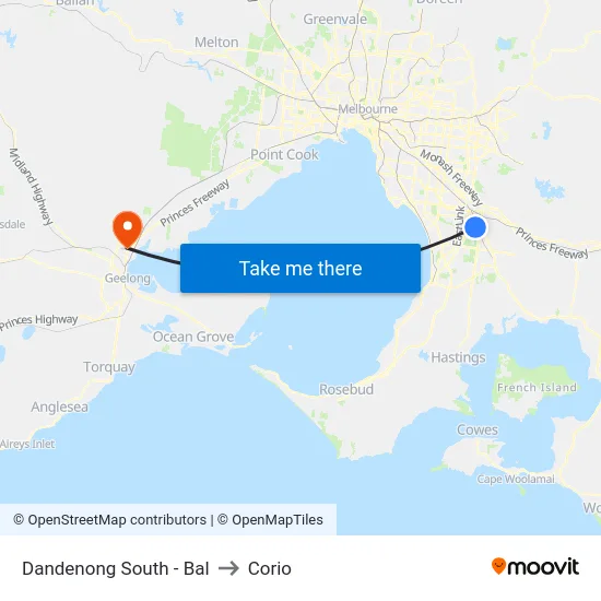 Dandenong South - Bal to Corio map