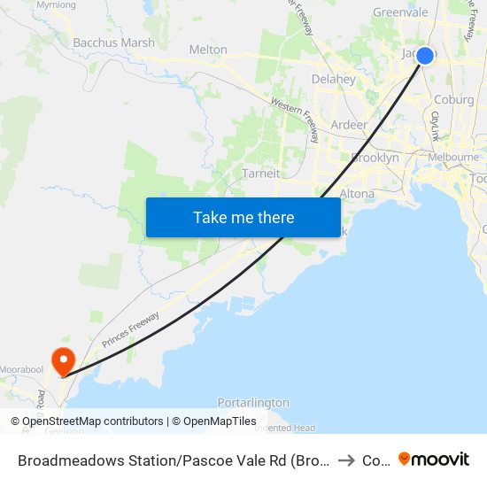 Broadmeadows Station/Pascoe Vale Rd (Broadmeadows) to Corio map