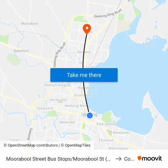 Moorabool Street Bus Stops/Moorabool St to Corio map