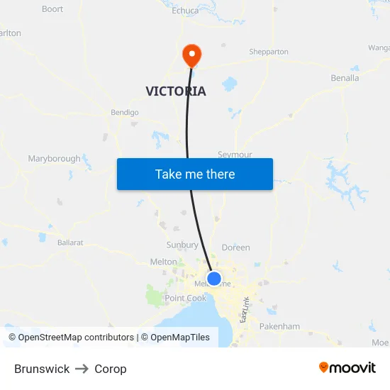 Brunswick to Corop map