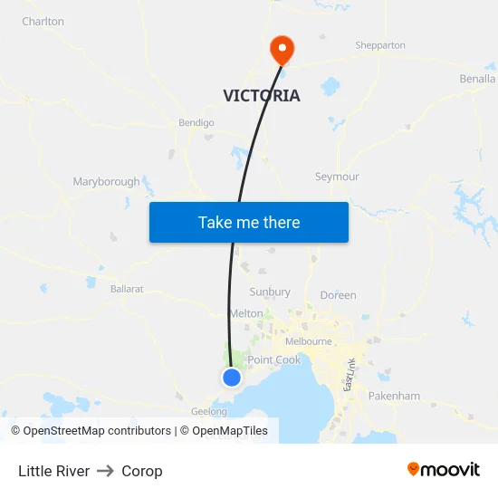 Little River to Corop map