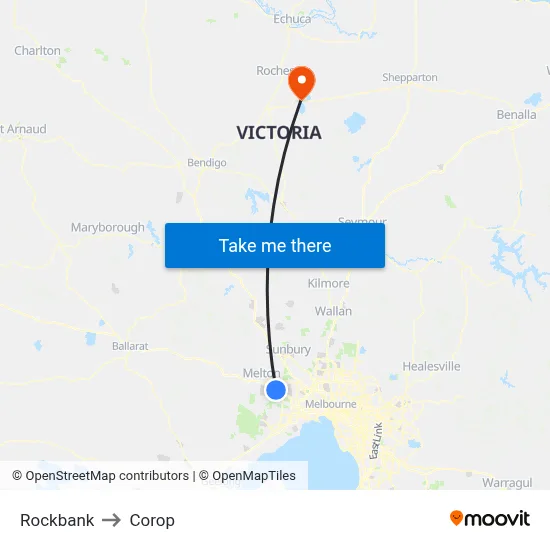 Rockbank to Corop map