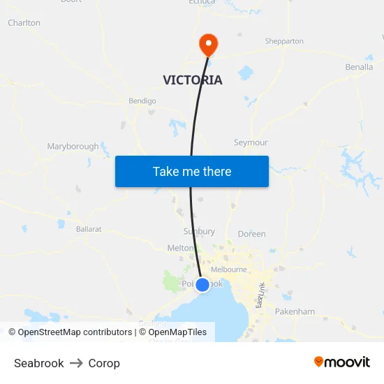 Seabrook to Corop map