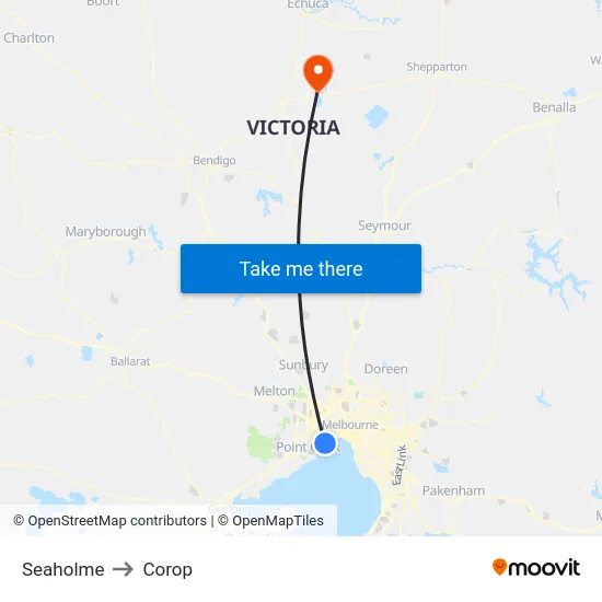 Seaholme to Corop map