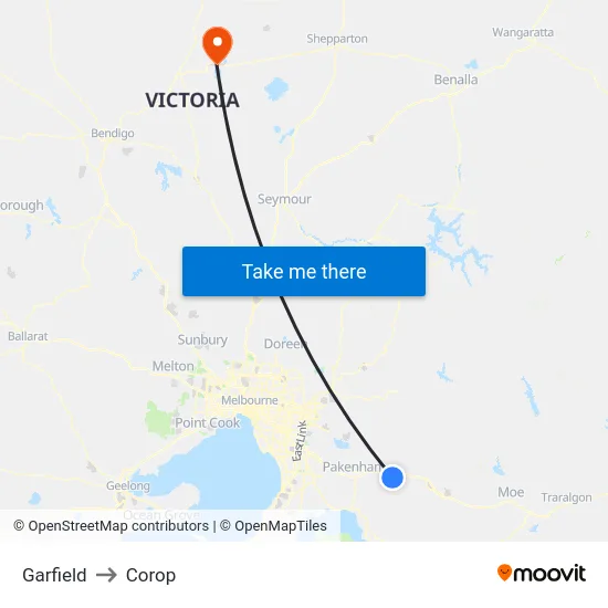 Garfield to Corop map