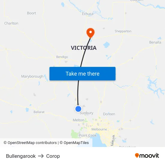 Bullengarook to Corop map