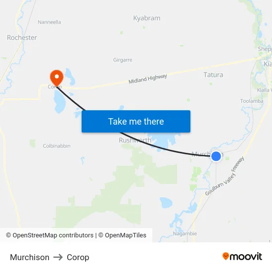 Murchison to Corop map