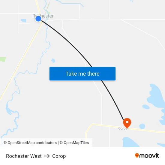 Rochester West to Corop map