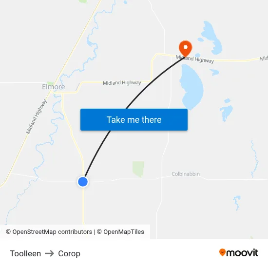 Toolleen to Corop map