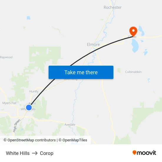 White Hills to Corop map