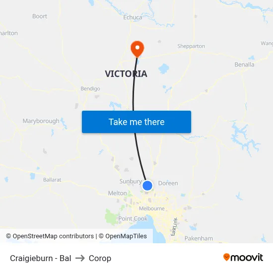 Craigieburn - Bal to Corop map