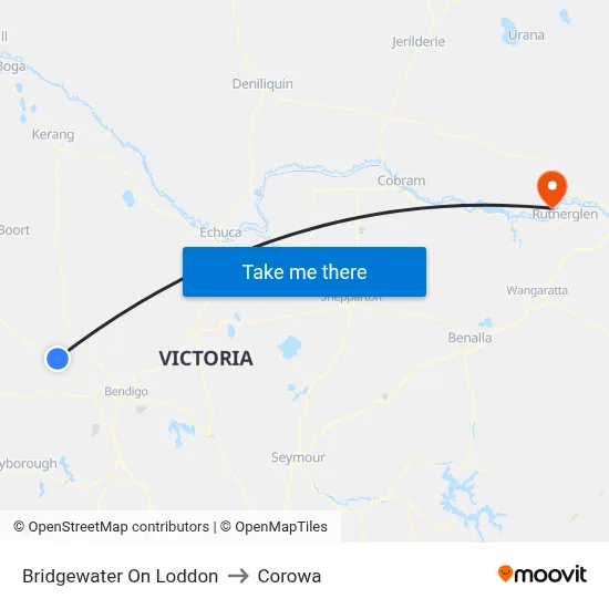 Bridgewater On Loddon to Corowa map