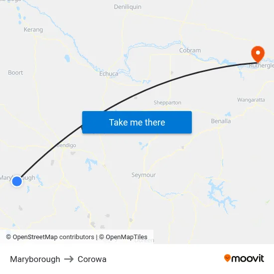 Maryborough to Corowa map
