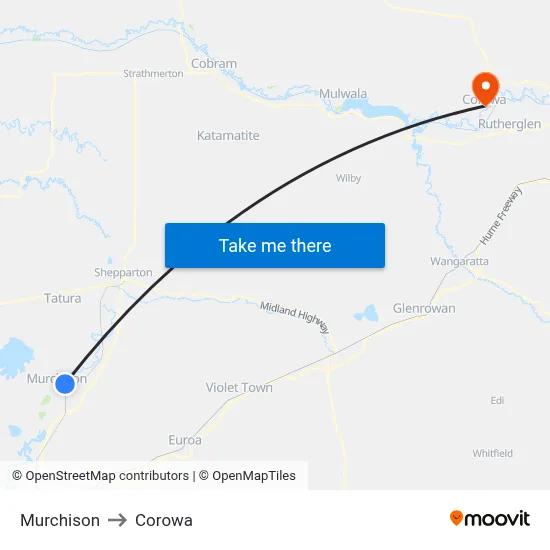 Murchison to Corowa map
