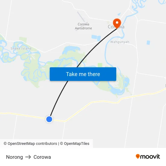 Norong to Corowa map