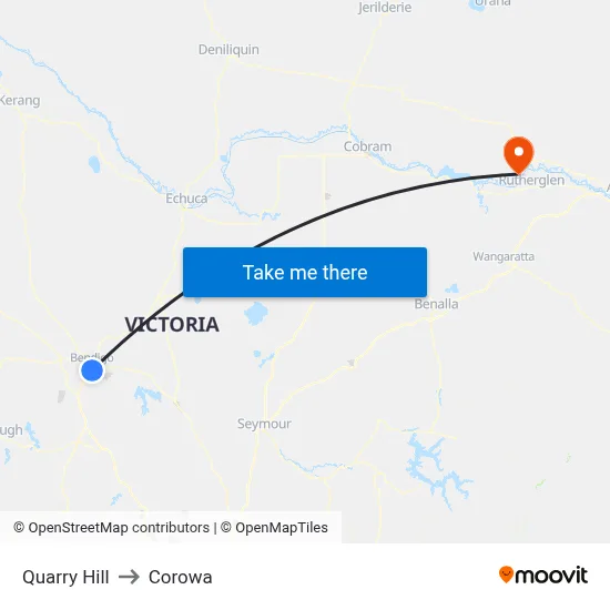 Quarry Hill to Corowa map