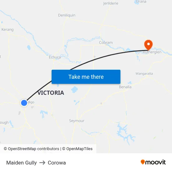 Maiden Gully to Corowa map