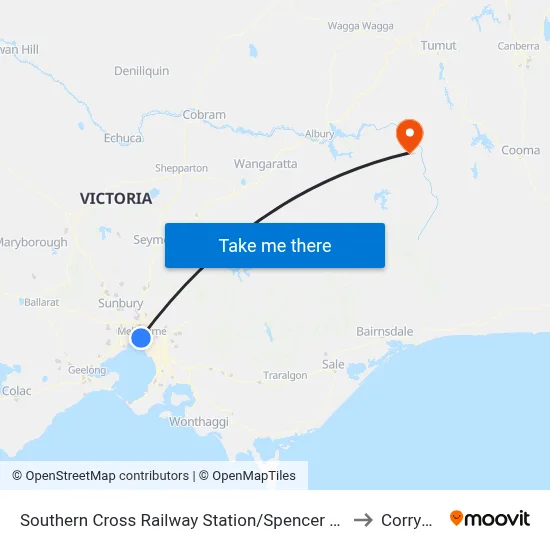 Southern Cross Railway Station/Spencer St #122 to Corryong map