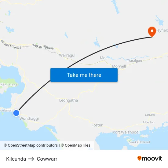 Kilcunda to Cowwarr map