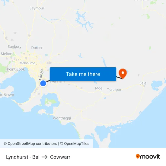 Lyndhurst - Bal to Cowwarr map