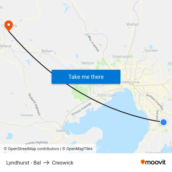 Lyndhurst - Bal to Creswick map