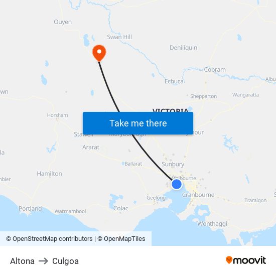 Altona to Culgoa map