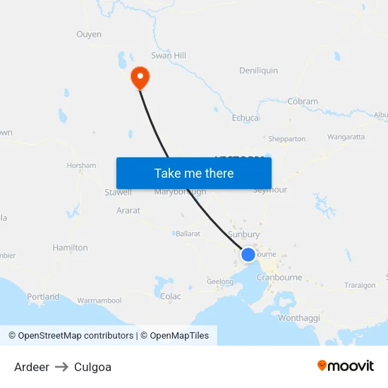 Ardeer to Culgoa map