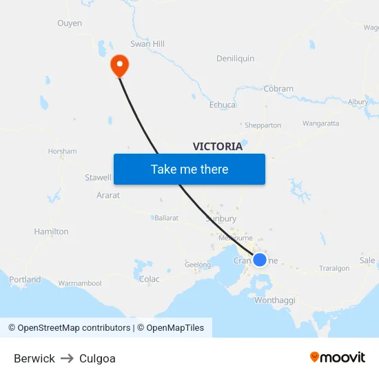 Berwick to Culgoa map