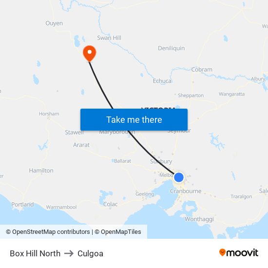 Box Hill North to Culgoa map