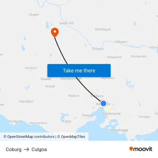 Coburg to Culgoa map