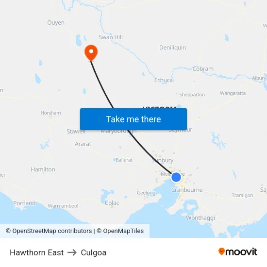 Hawthorn East to Culgoa map