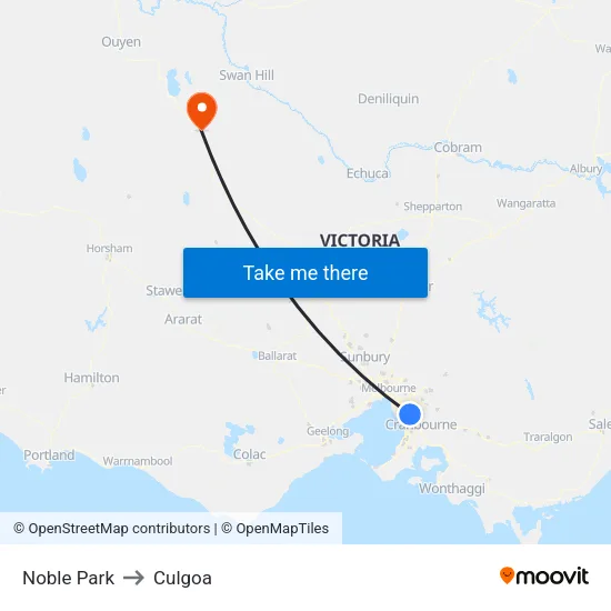 Noble Park to Culgoa map